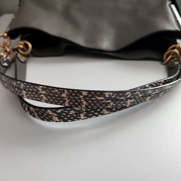 COACH Dalton Exotic Snakeprint Suede Leather Shoulder Bag - Picture 5 of 12